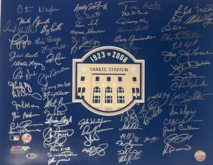 New York Yankees signed 16x20 Photo 2008 Yankee Stadium Final Season Logo with 69 sigs-BAS Holo- Moose Skowron/Bobby Richardson