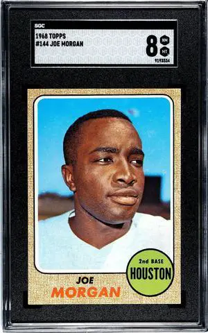 Joe Morgan 1968 Topps Baseball Card #144- SGC Graded 8 NM-MT (Houston Astros/HOF)