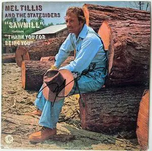 Mel Tillis signed 1973 Sawmill Country Album Cover/LP/Vinyl Record- JSA #GG08445 (and the Statesiders)