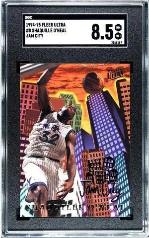 Shaquille O'Neal 1994-95 Fleer Ultra Jam City Card #8- SGC Graded 8.5 NM-MT+ (Orlando Magic/HOF)