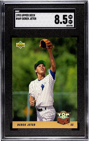 Derek Jeter 1993 Upper Deck Rookie Card (RC) #449- SGC Graded 8.5 NM-MT+ (New York Yankees/HOF)