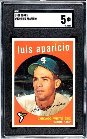 Luis Aparicio 1959 Topps Baseball Card #310- SGC Graded 5 EX (Chicago White Sox/HOF)