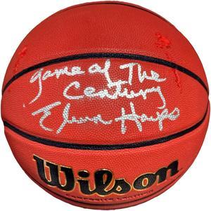 Elvin Hayes signed Wilson NCAA Indoor/Outdoor Basketball Game of the Century imperfect- Schwartz Sports Holo