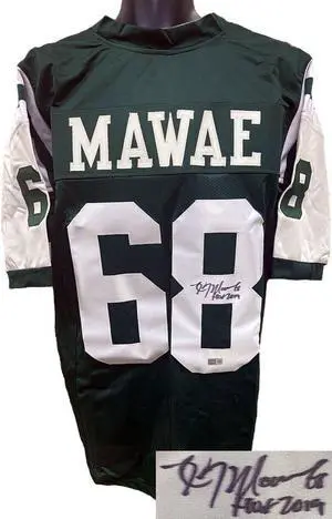Kevin Mawae signed New York Green Custom Stitched Pro Style Football Jersey XL w/ HOF 2019- Tristar/TSP