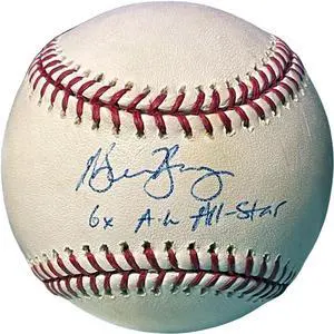 Michael Young signed Official Rawlings Major League Baseball 6X AL All-Star- COA (Phillies/Rangers/Dodgers)