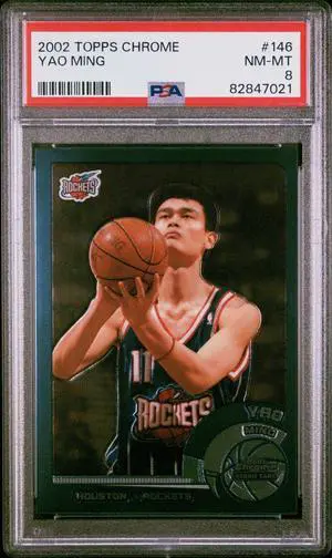 Yao Ming 2002-03 Topps Chrome Rookie Card (RC) #146- PSA Graded 8 NM-MT (Houston Rockets)