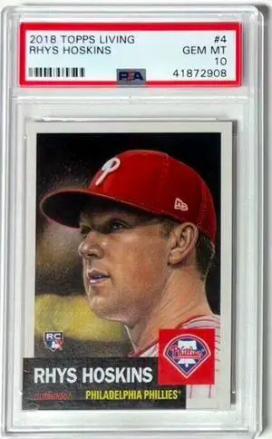 Rhys Hoskins 2018 Topps Living Baseball Rookie Card (RC) #4- PSA Graded 10 Gem Mint (Philadelphia Phillies)