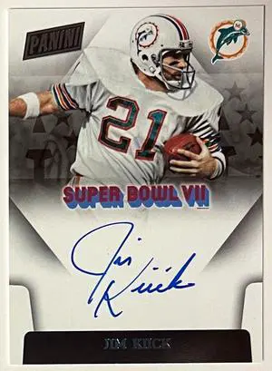 Jim Kiick signed 2015 Panini On Card Auto #SBVII-JK (Miami Dolphins)