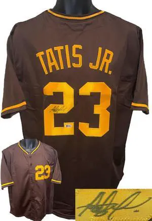 Fernando Tatis, Jr. signed San Diego Brown Custom Stitched Baseball Jersey- Beckett (Approx Size M)