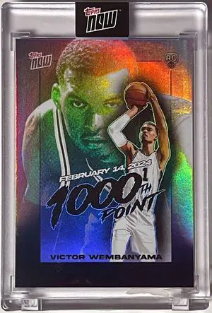 Victor Wembanyama 2023-24 Topps Now 1000th Point Rookie Card (RC) #VW-1 (San Antonio Spurs)