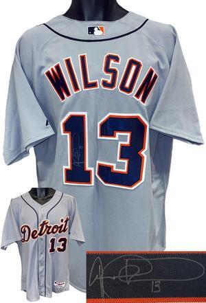 Vance Wilson signed Detroit Tigers OFC MLB Majestic Authentic Gray Jersey #13 (Size 48) COA