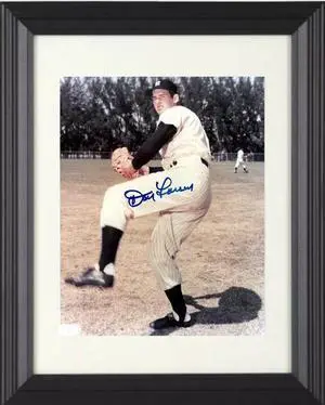 Don Larsen signed New York Yankees MLB 8x10 Photo Custom Framing- COA (2X WS Champ/MVP/Perfect Game)