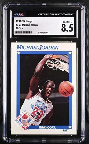 Michael Jordan 1991-92 NBA Hoops All-Star Card #253- CGC Graded 8.5 NM-MT+ (Chicago Bulls/HOF/GOAT)