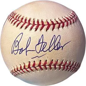 Bob Feller signed Official Rawlings ROAL American League Baseball tone spots- COA (Cleveland/HOF/1948 WS Champ/7X AS)