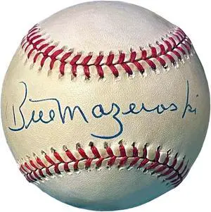 Bill Mazeroski signed Official Rawlings RONL National League Baseball minor tone- COA (Pirates/HOF/10XAS/8XGG)