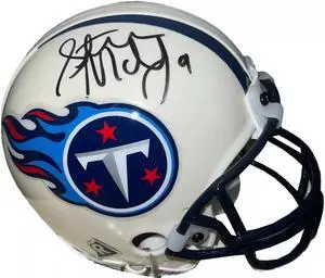 Steve McNair signed Tennessee Titans Riddell NFL Mini Helmet #9 Beckett Review (Air McNair/1999 AFC Champs)