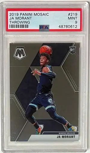 Ja Morant 2019-20 Panini Mosaic Throwing Rookie Card (RC) #219- PSA Graded 9 Mint (Memphis Grizzlies)