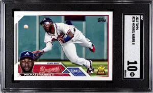 Michael Harris, II. 2023 Topps Rookie Card (RC) #226- SGC Graded 10 Gem Mint (Atlanta Braves)