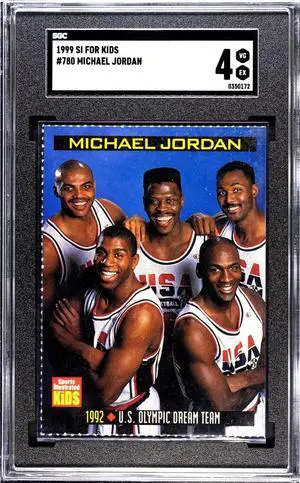Michael Jordan 1999 Sports Illustrated for Kids Olympic Dream Team Card #780- SGC Graded 4 VG-EX