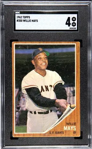 Willie Mays 1962 Topps Card #300- SGC Graded 4 VG-EX (New York Yankees/HOF)