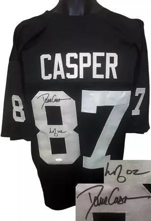 Dave Casper signed Oakland Black TB Custom Stitched Pro Style Football Jersey HOF 02 XL- JSA Witnessed #WIT899789