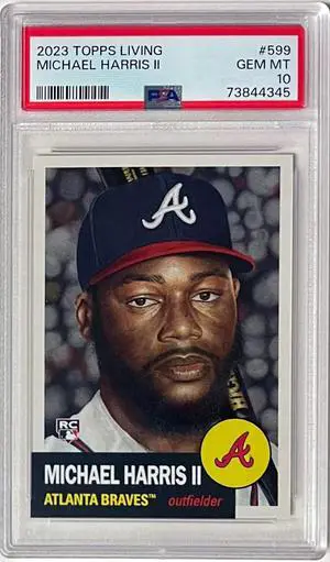 Michael Harris 2023 Topps Living Rookie Card (RC) #599- PSA Graded 10 Gem Mint (Atlanta Braves)
