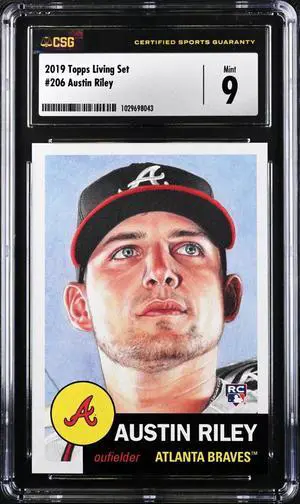 Austin Riley 2019 Topps Living Set Rookie Card (RC) #206- CSG Graded 9 Mint (Atlanta Braves)