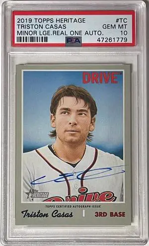 Triston Casas 2019 Topps Heritage Minor League Real One Rookie On Card Auto (RC) #TC- PSA Graded 10 Gem Mint (Boston Red Sox)