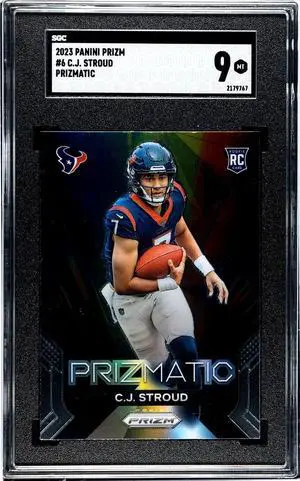 CJ/C.J. Stroud 2023 Panini Prizm Prizmatic Rookie Card (RC) #6- SGC Graded 9 Mint (Houston Texans)