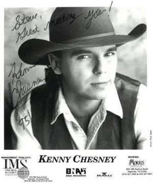 Kenny Chesney Signed BNA Records B&W Press Promo 8x10 photo Steve '95  Beckett Review (Country Singer)