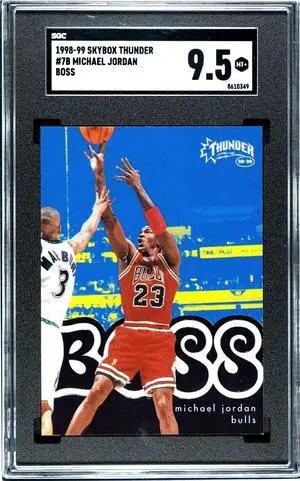 Michael Jordan 1998-99 Skybox Thunder Boss Card #7B- SGC Graded 9.5 Mint+ (Chicago Bulls)