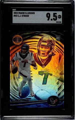 CJ/C.J. Stroud 2023 Panini Illusions Rookie Card (RC) #43- SGC Graded 9.5 MT+ (Houston Texans)