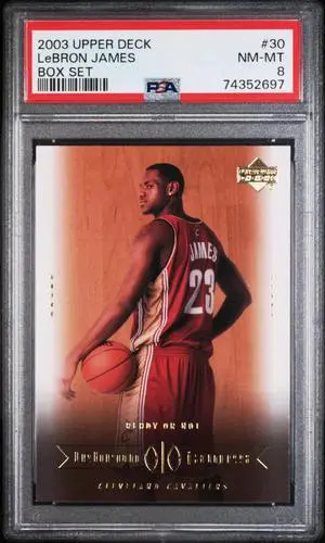 LeBron James 2003 Upper Deck Box Set Rookie Card (RC) #30- PSA Graded 8 NM-MT (Cleveland Cavaliers)