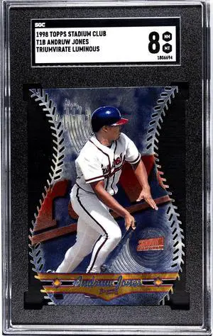Andruw Jones 1998 Topps Stadium Club Triumvirate Luminous Card #T1B- SGC Graded 8 NM-MT (Atlanta Braves)