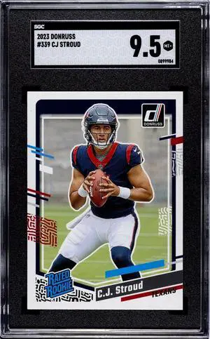 CJ/C.J. Stroud 2023 Donruss Rated Rookie Card (RC) #339- SGC Graded 9.5 MT+ (Texans/Ohio State)
