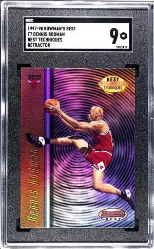 Dennis Rodman 1997-98 Bowman's Best Techniques Refractor Card #T7 - SGC Graded 9 Mint (Chicago Bulls/HOF)
