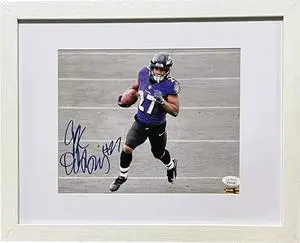 JK/J.K. Dobbins signed Baltimore Ravens 8x10 #27 Photo Custom Framing- JSA Witnessed #WIT314193