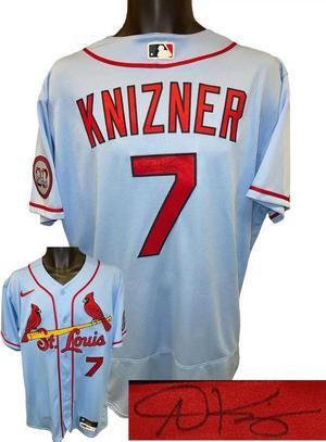 Andrew Knizner signed St Louis Cardinals Nike MLB Authentic Collection Blue Team Issued 7 Jersey SZ 46 MLB Certified Hologram