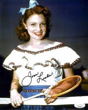 Joan Leslie signed Vintage Color 8x10 Photo- JSA #II11047 (w/ tennis racquet)