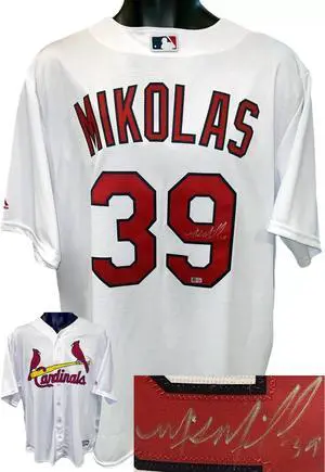 Mike Mikolas signed St. Louis Cardinals Majestic MLB Authentic Collection Cool Base Jersey #39 XL MLB Certified Hologram