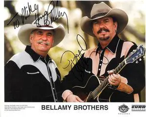 Bellamy Brothers signed Curb Records 8x10 photo To Mike- COA (David/Homer/Country Pop Duo)