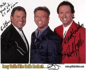 Larry Gatlin & The Gatlin Brothers signed 8x10 Promo Photo (Steve/Rudy/3 sigs)- COA