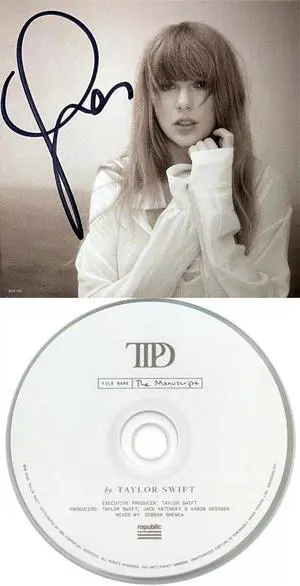 Taylor Swift signed 2024 The Tortured Poets Department 4.75x4.75 Art Card w/Album Cover Booklet w/ CD & Case- COA