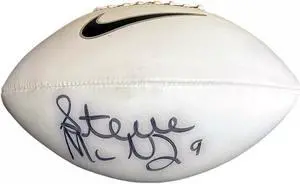 Steve McNair signed Nike Logo Full Size White Panel Football #9 Beckett Review (Tennessee Titans/Ravens/Air McNair)