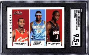 LeBron James/Carmelo Anthony/Dwyane Wade 2003-04 Fleer Tradition Rookie Card (RC) #300- SGC Graded 9.5 Mint+