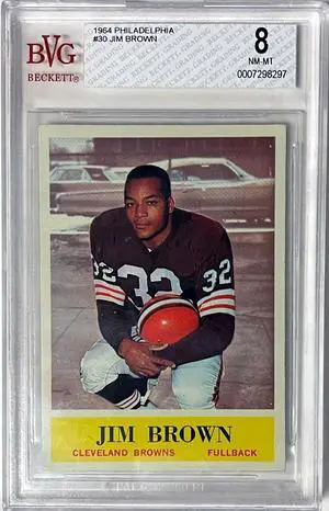 Jim Brown 1964 Philadelphia Card #30- BVG Graded 8 NM-MT (Cleveland Browns/HOF)