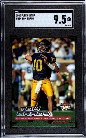 Tom Brady 2000 Fleer Ultra Rookie Card (RC) #234- SGC Graded 9.5 Mint+ (Michigan/Patriots/GOAT/HOF)