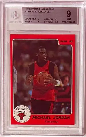Michael Jordan 1986 Star Rookie Card (RC) #1 CL- Beckett/BGS Graded 9 Mint (Sub Grades/Bulls/HOF/GOAT)