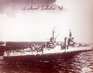 Richard Thelen signed Vintage B&W 8x10 Photo- JSA #AC92704 -1945 USS Indianapolis CA-35 Survivor