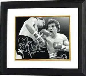 Ray "Boom Boom" Mancini signed B&W 8x10 Photo Custom Framing (vs Bobby Chacon/Jan 1984)